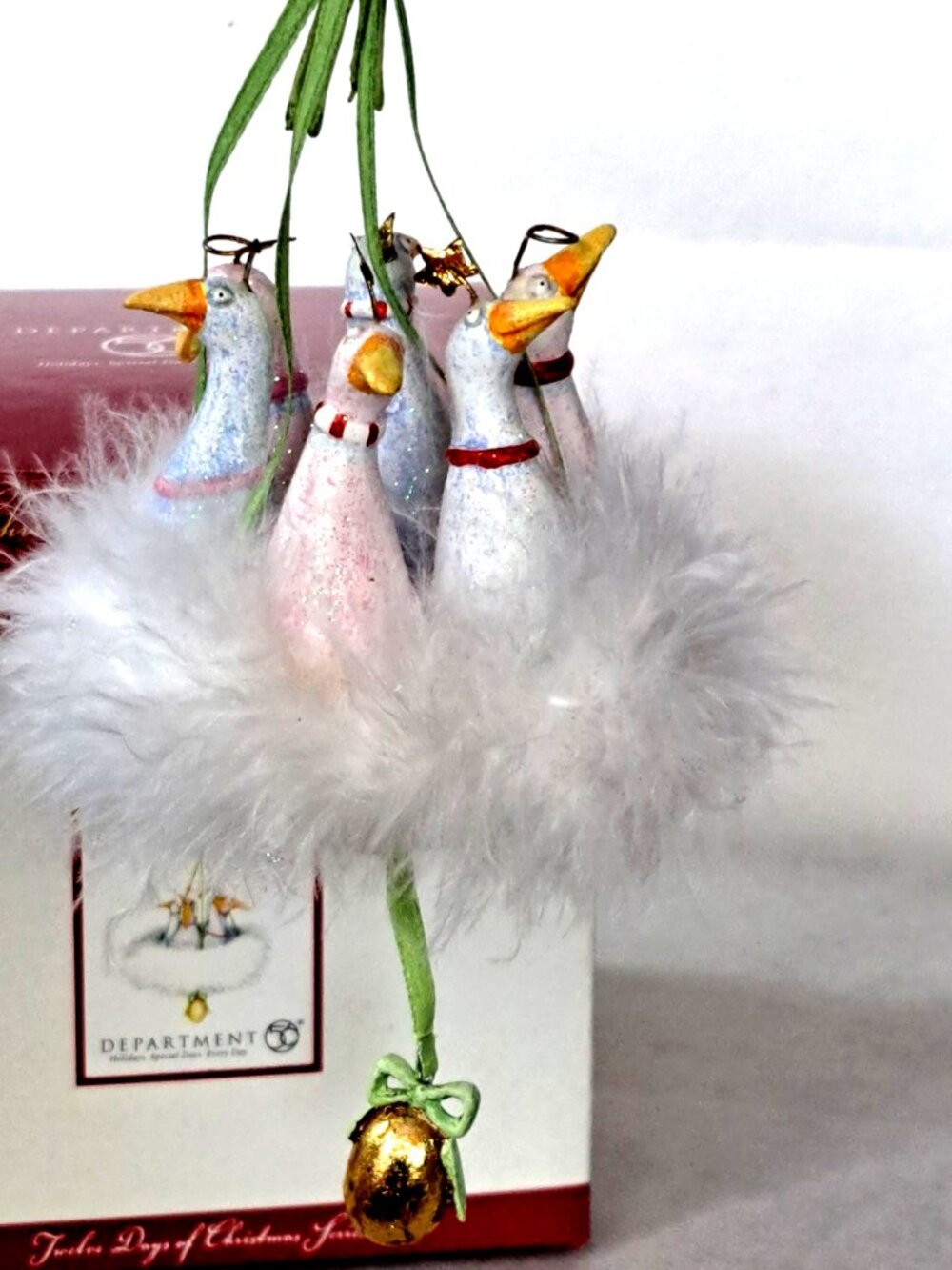 Dept 56 Krinkles 6 Geese A-Laying Christmas Ornament - Patience Brewster EUC